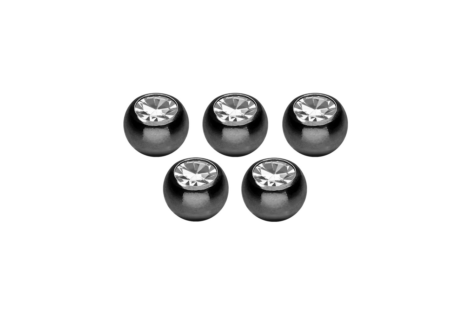 SET Chirurgenstahl Schraubkugel KRISTALL von Piercingline